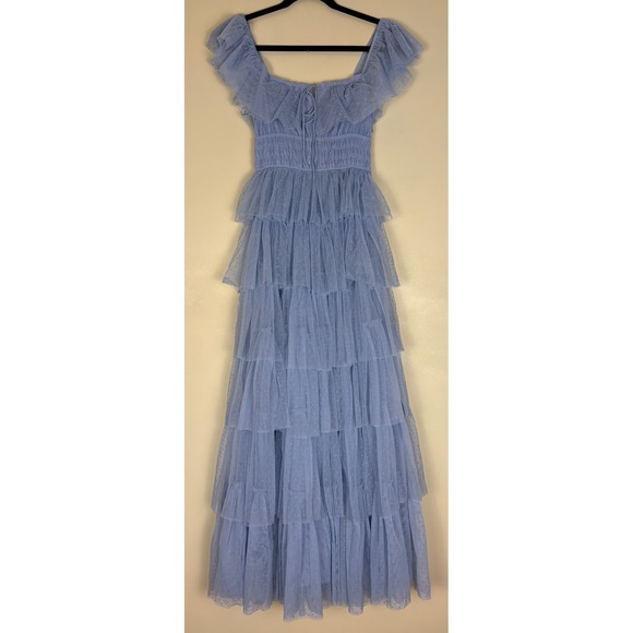 PETAL & PUP Belle Maxi Dress In Blue Women Size Small Tulle Formal Summer Party - Picture 3 of 15